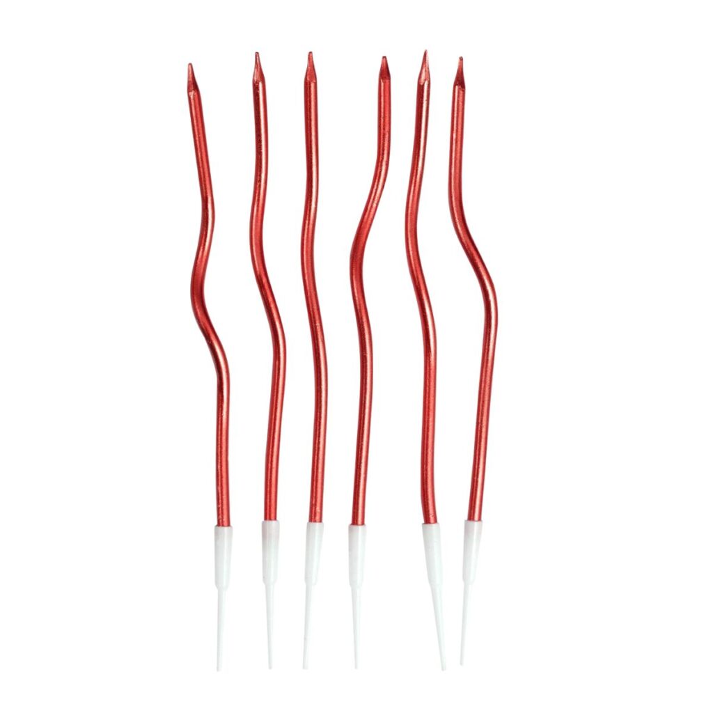 velas espiral colores rojo x6