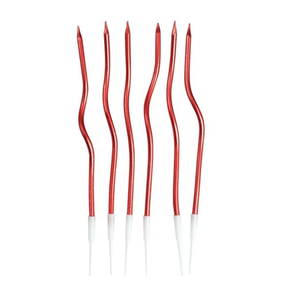velas espiral colores rojo x6