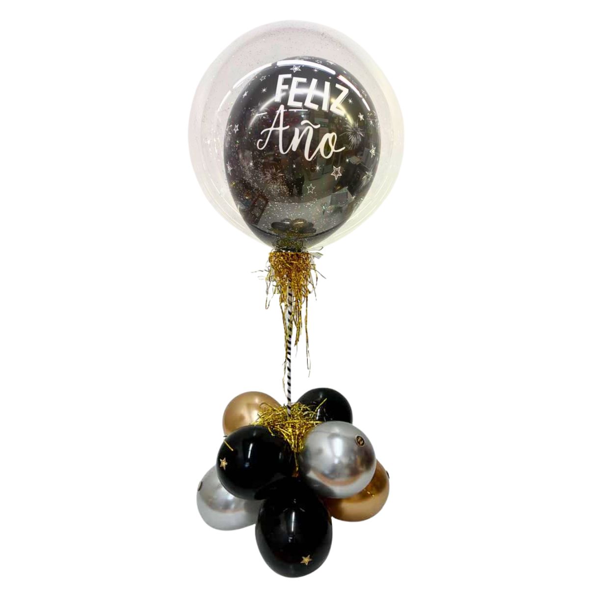 centro de mesa feliz año negro 2