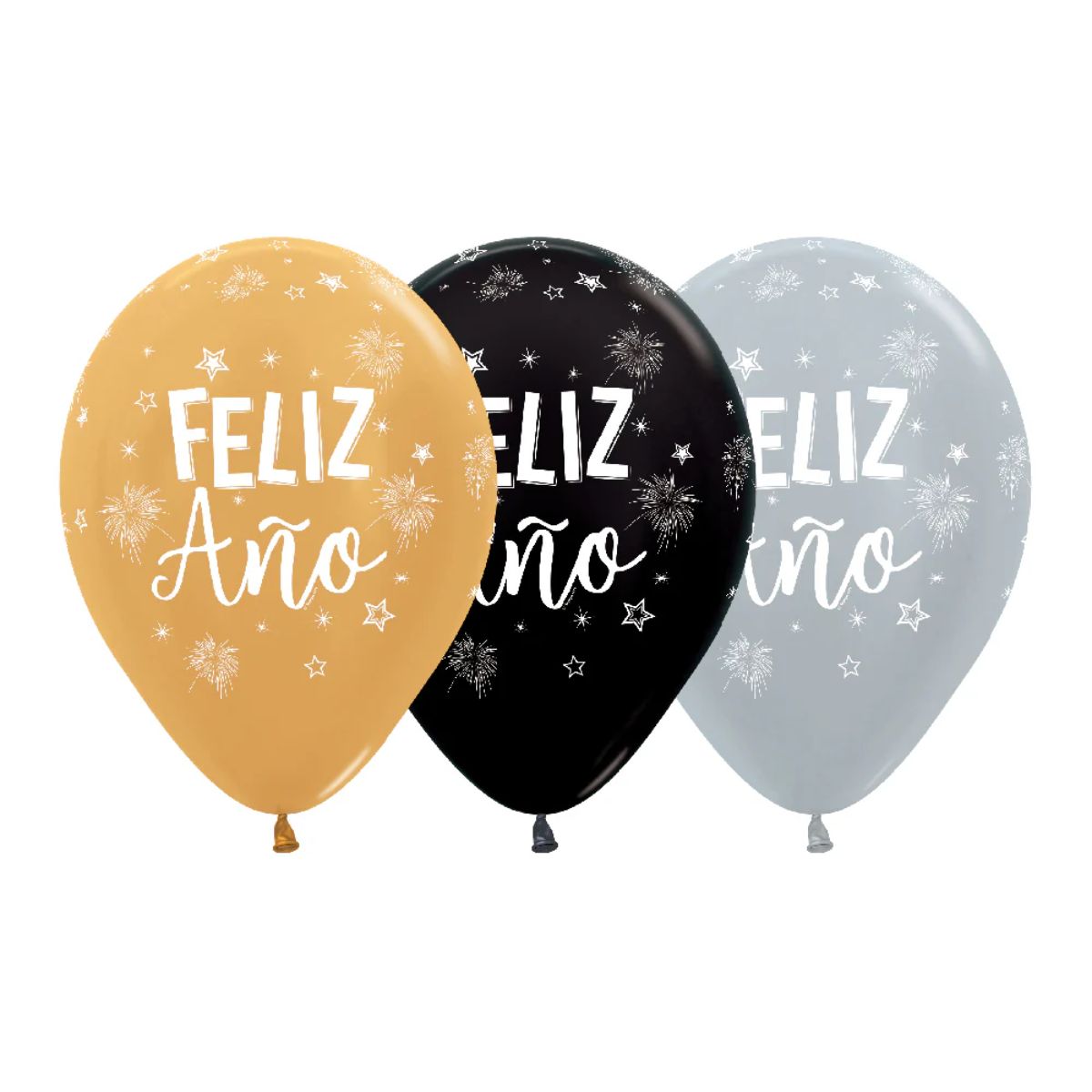 globos feliz año metal