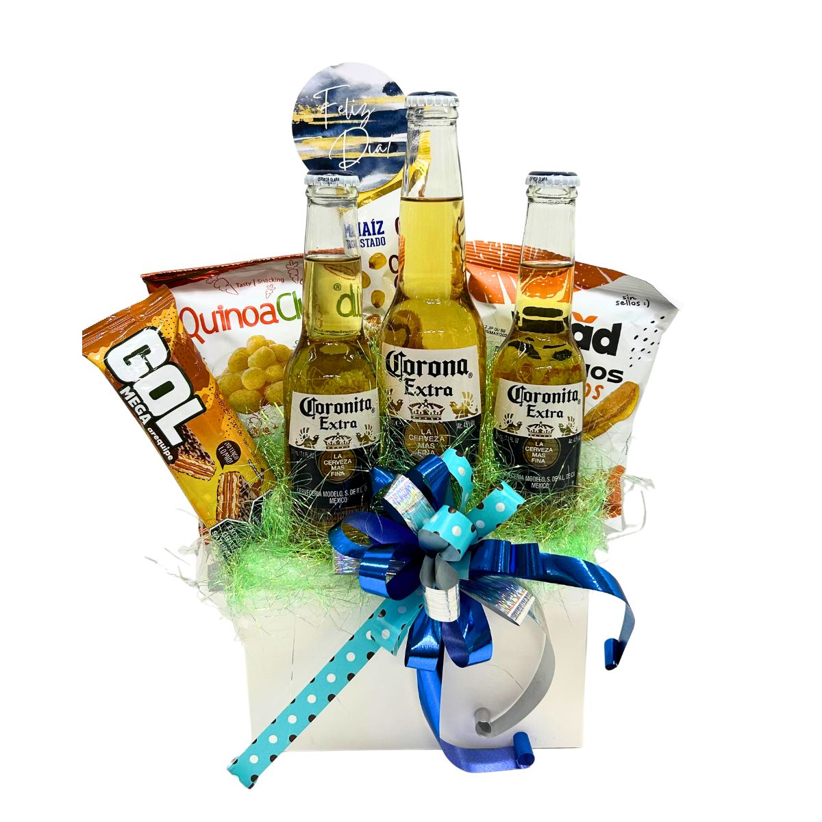 ancheta cervezas snack choco azul