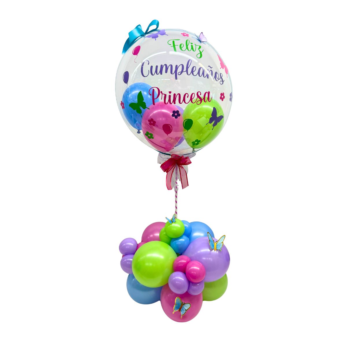 burbuja flores mariposas colores