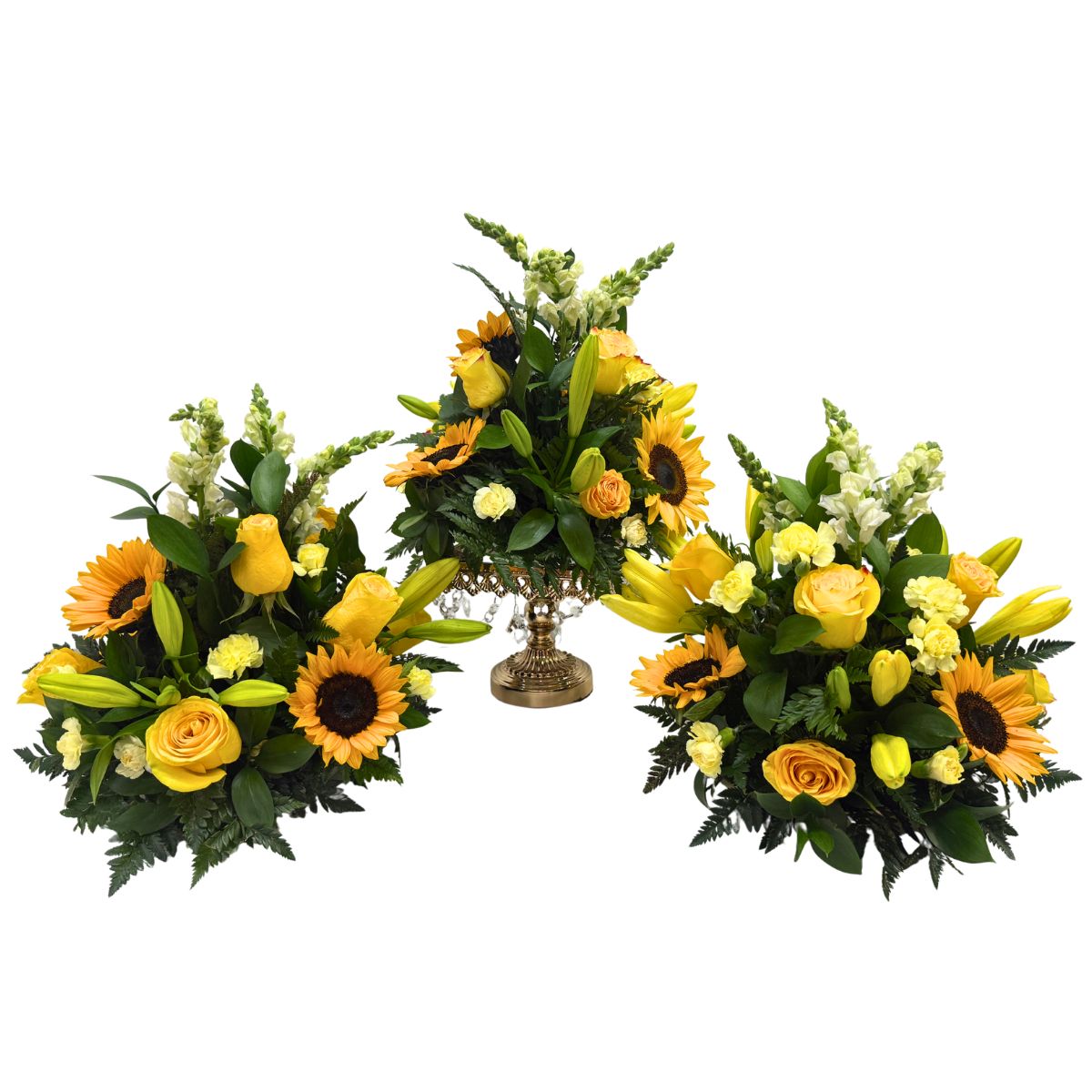 arreglo floral centro de mesa amarillo