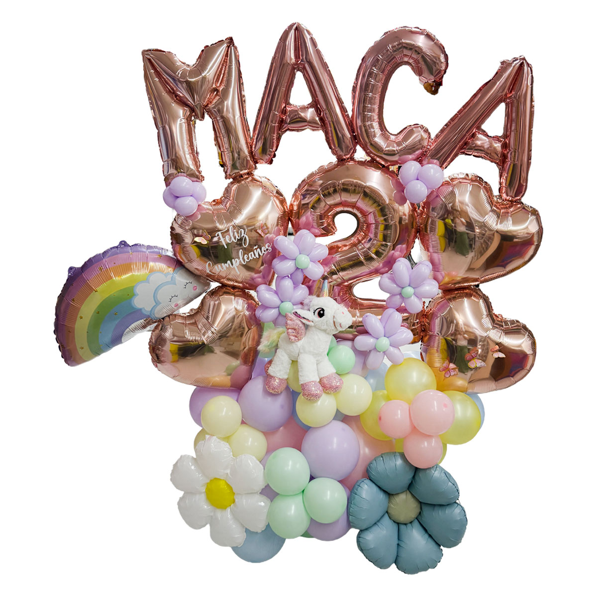 balloon bouquet maca arco iris