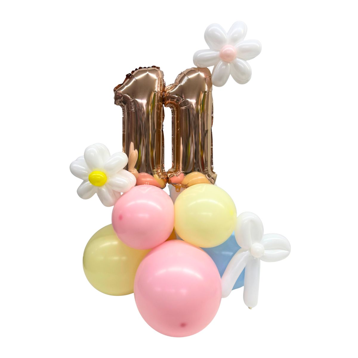 balloon bouquet numero flores moño