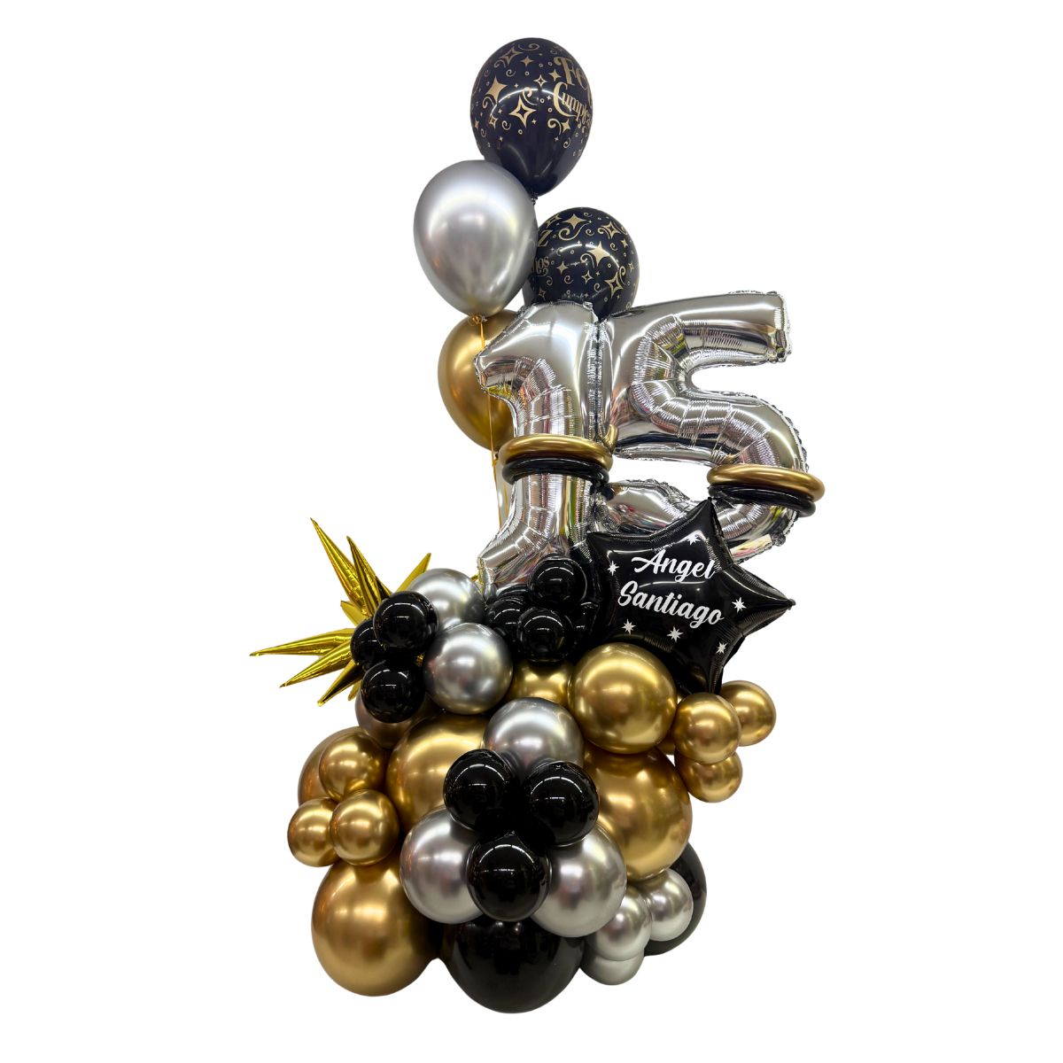 balloon bouquet numero globos estrellas