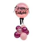 burbuja 9 pulg moños rosados