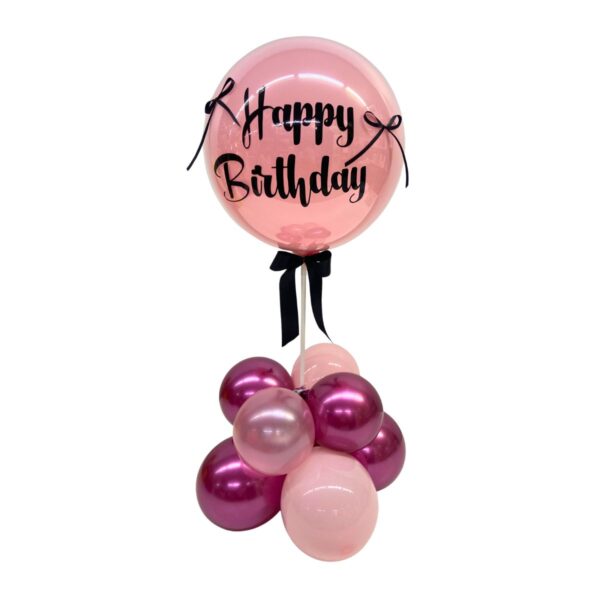 burbuja 9 pulg moños rosados