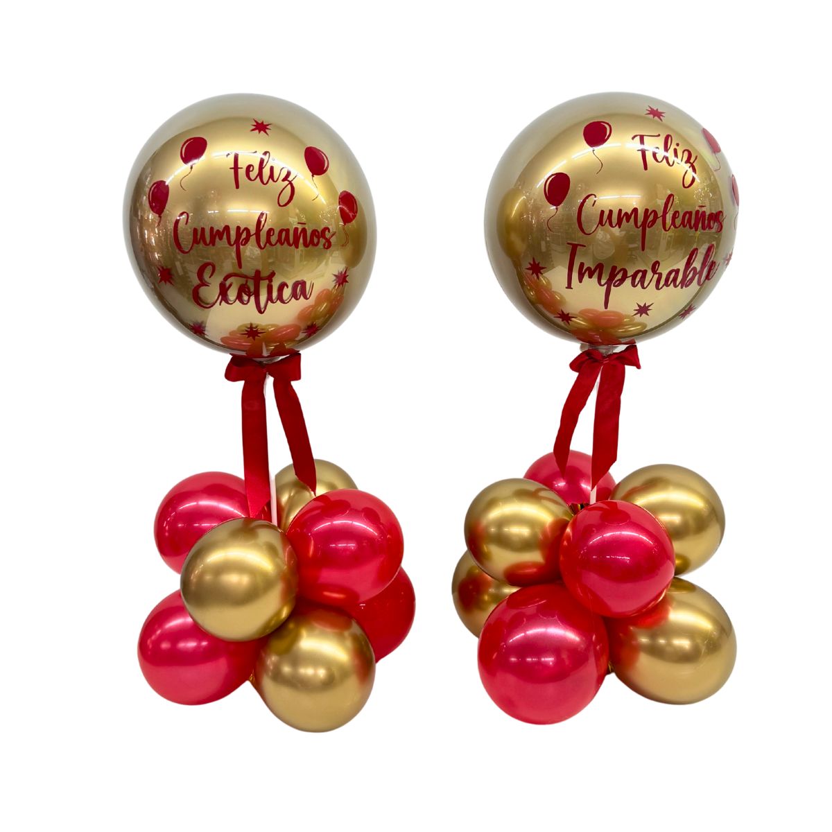 burbuja 9 pulg rojo dorado