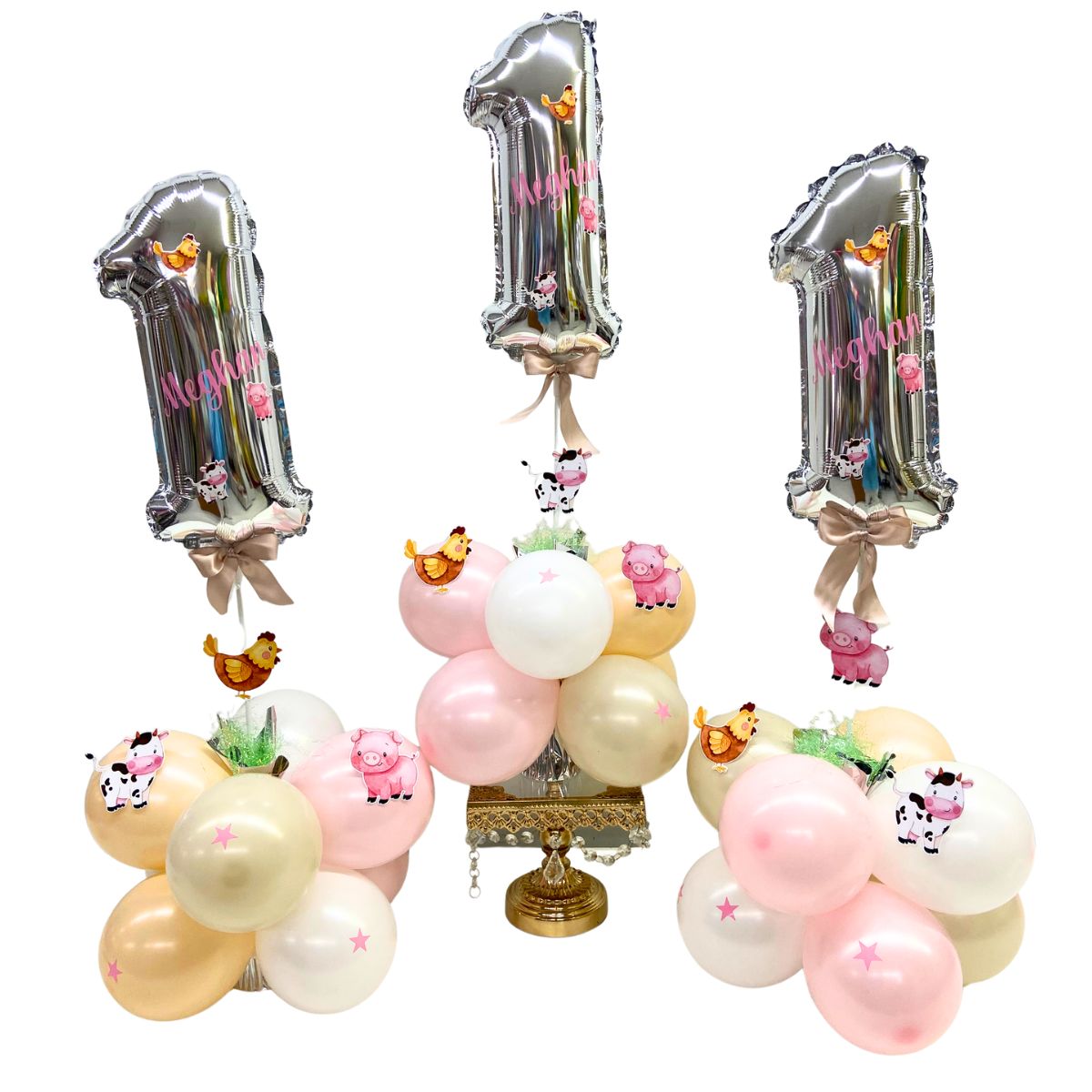 centro de mesa numero animales