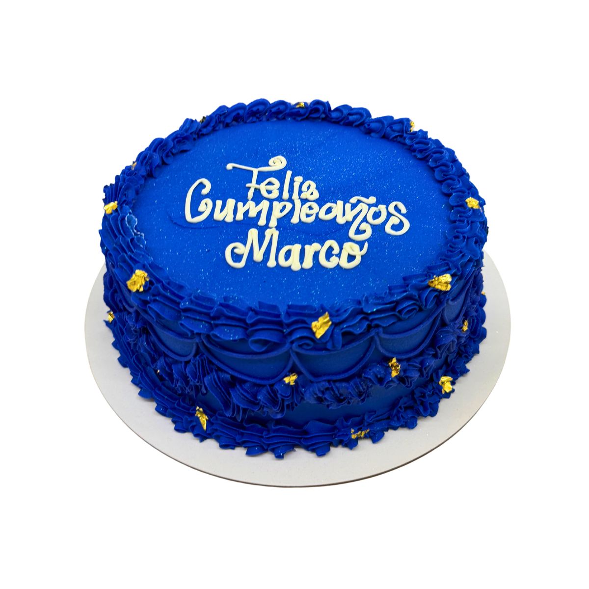 torta azul crema dorado