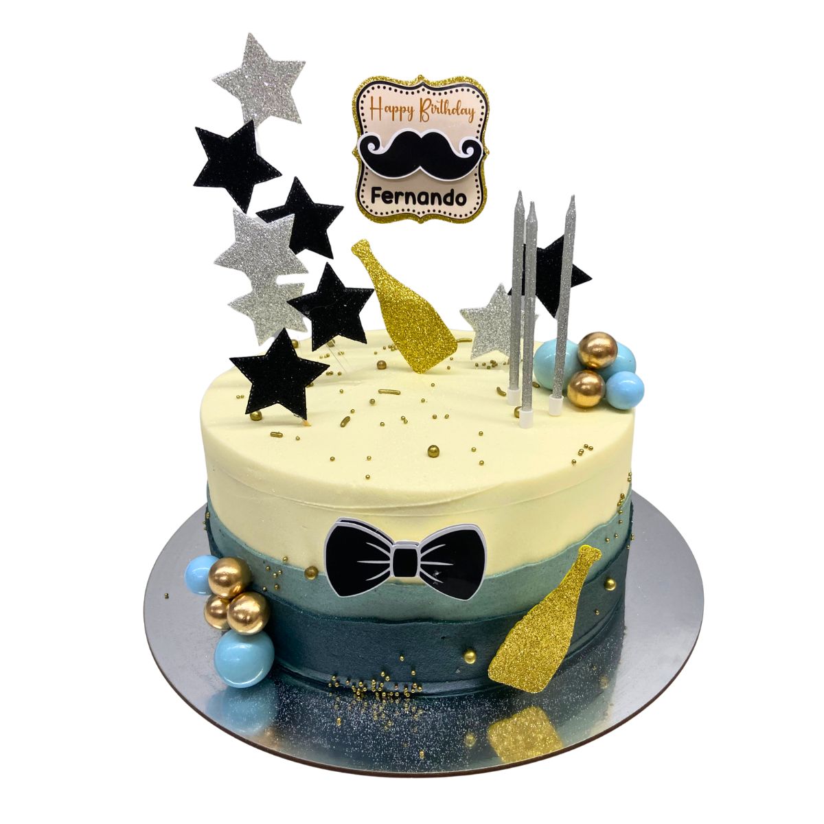 torta bigotes estrellas