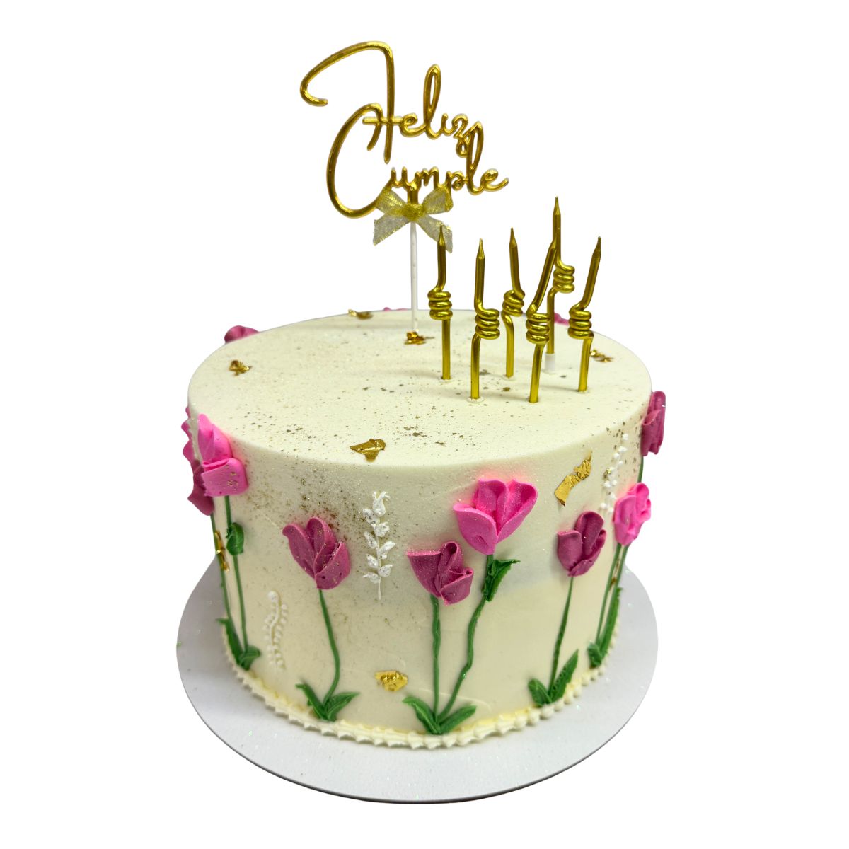 torta flores crema topper