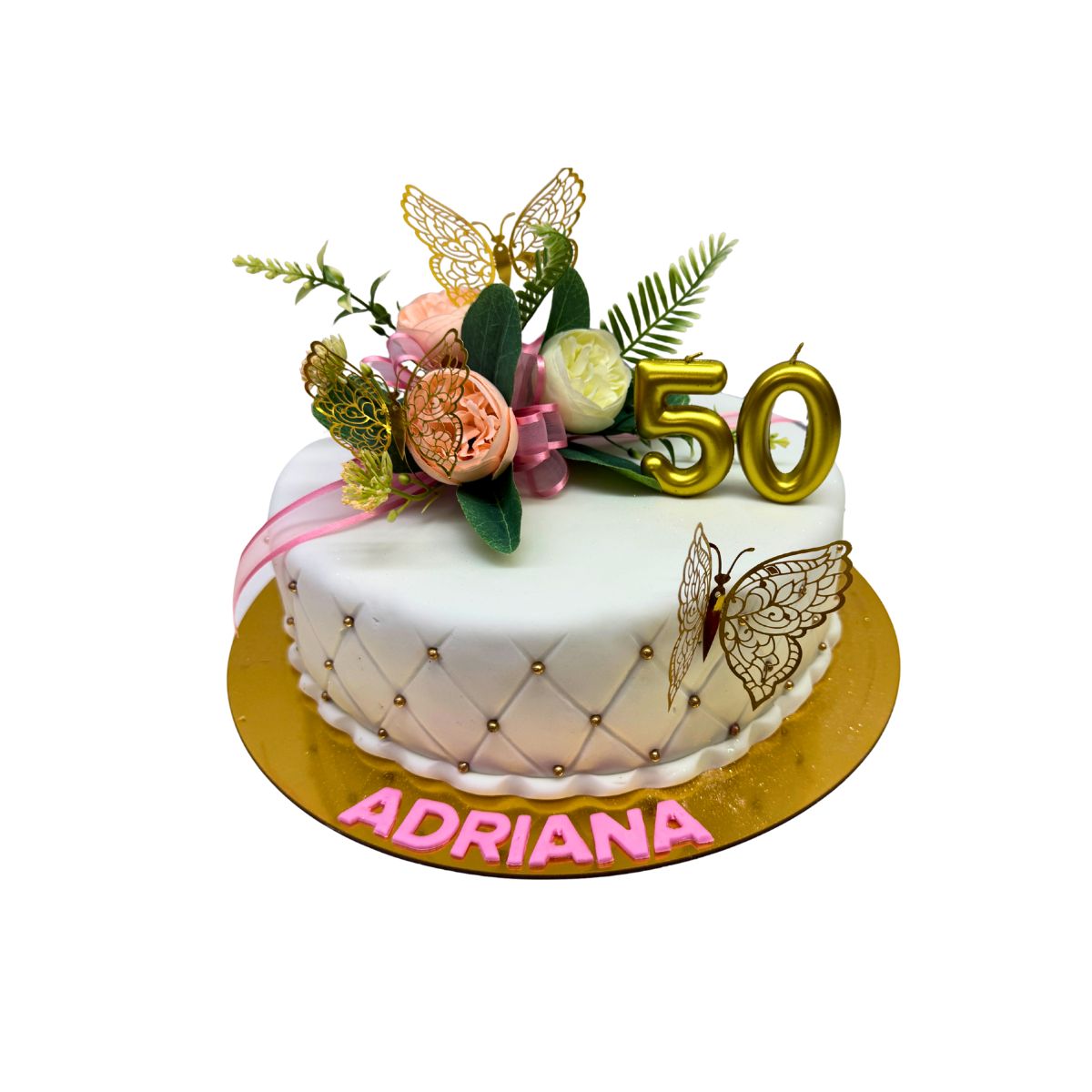 torta flores velas chanel mariposas