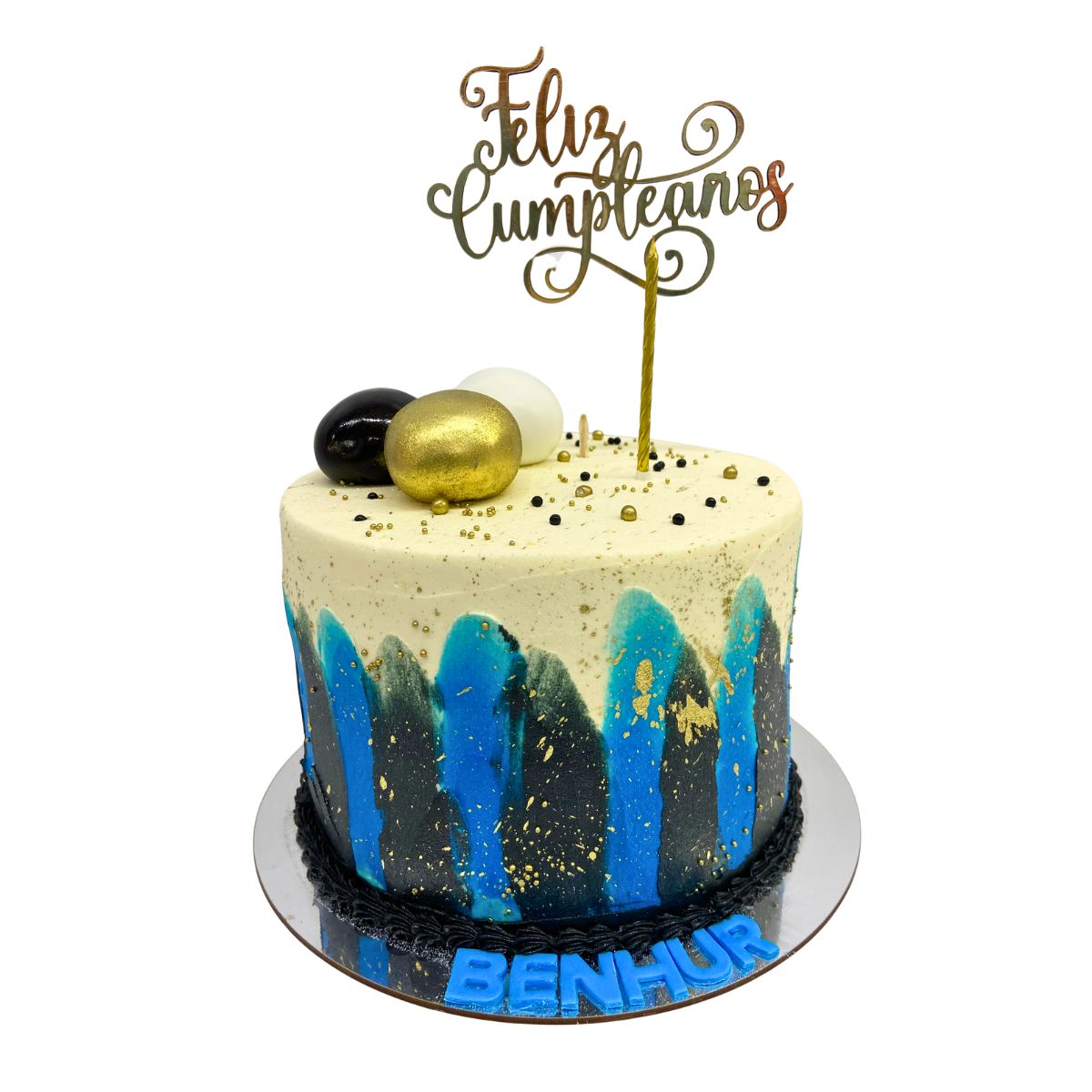 torta lineas azul negro