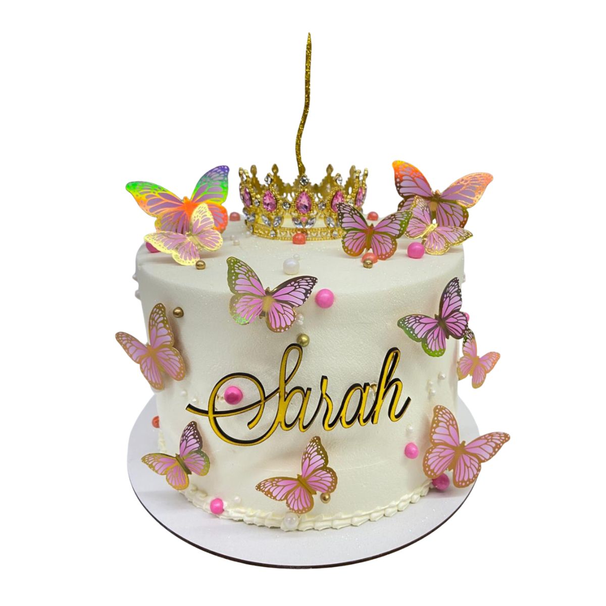 torta mariposas corona topper delicado
