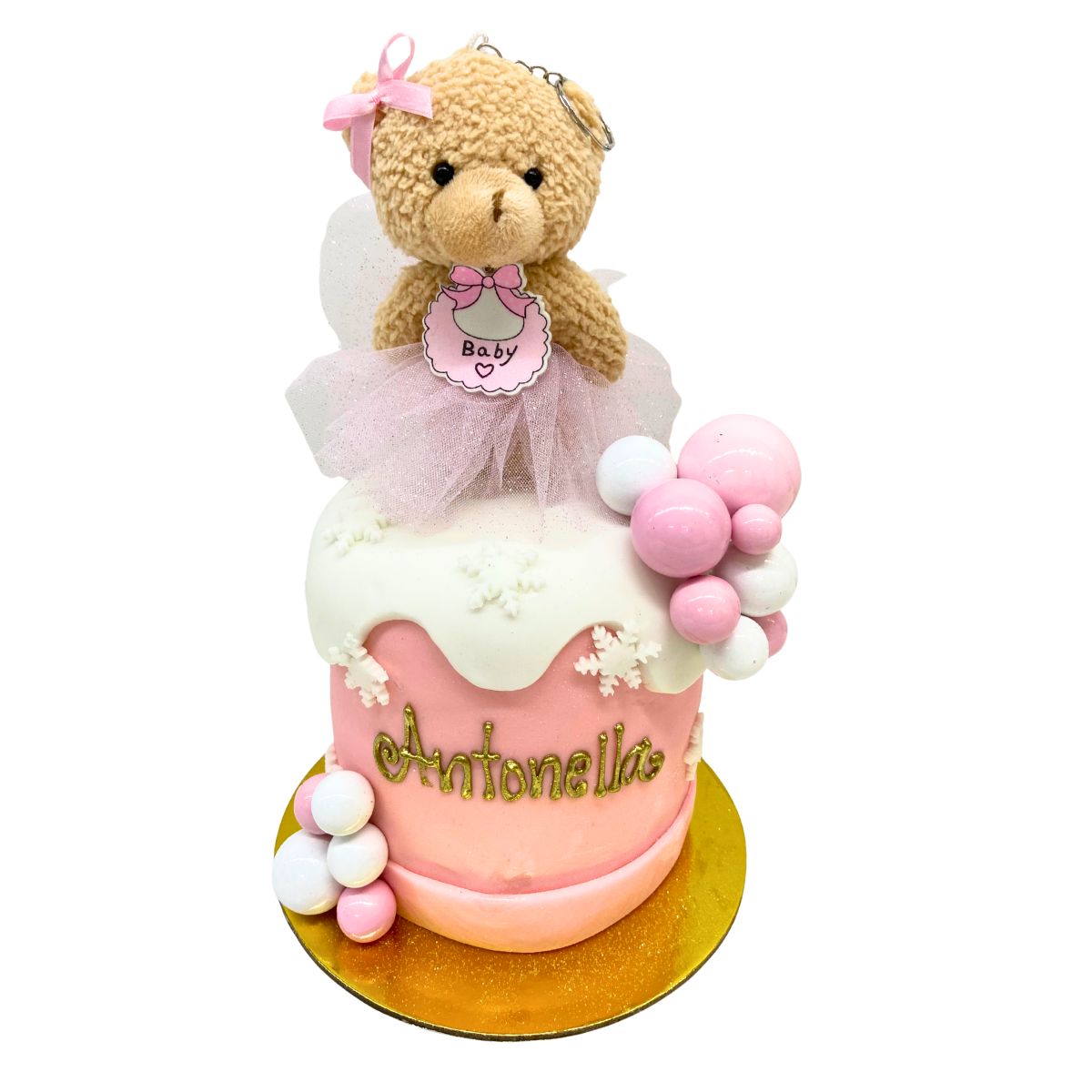 torta osita bolitas nieve baby