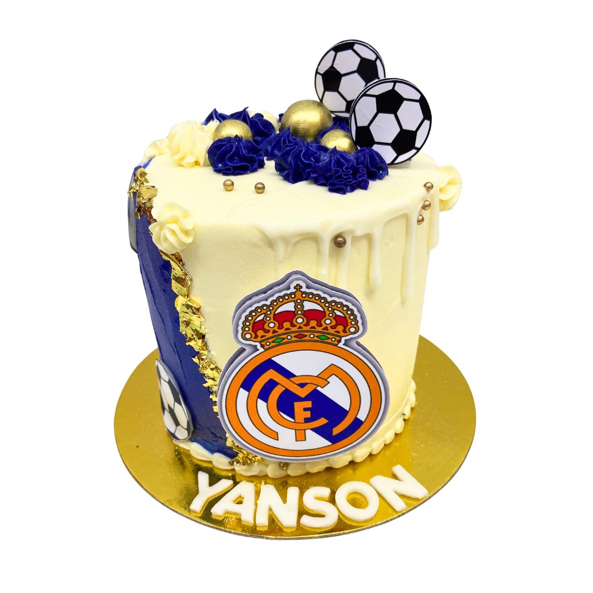 torta real madrid crema alta escudo