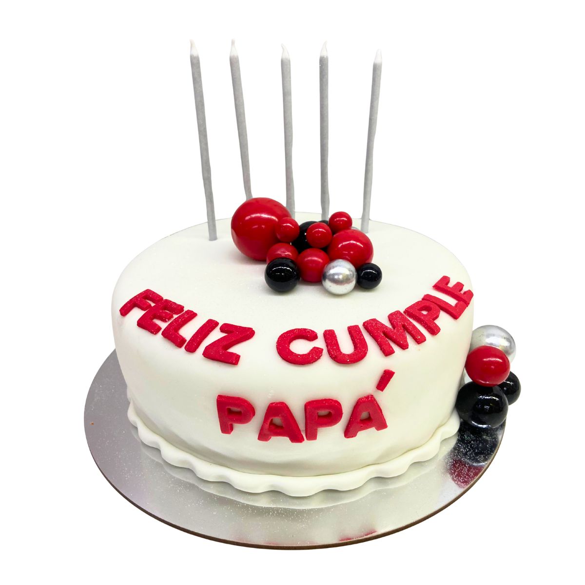 torta red black silver papa