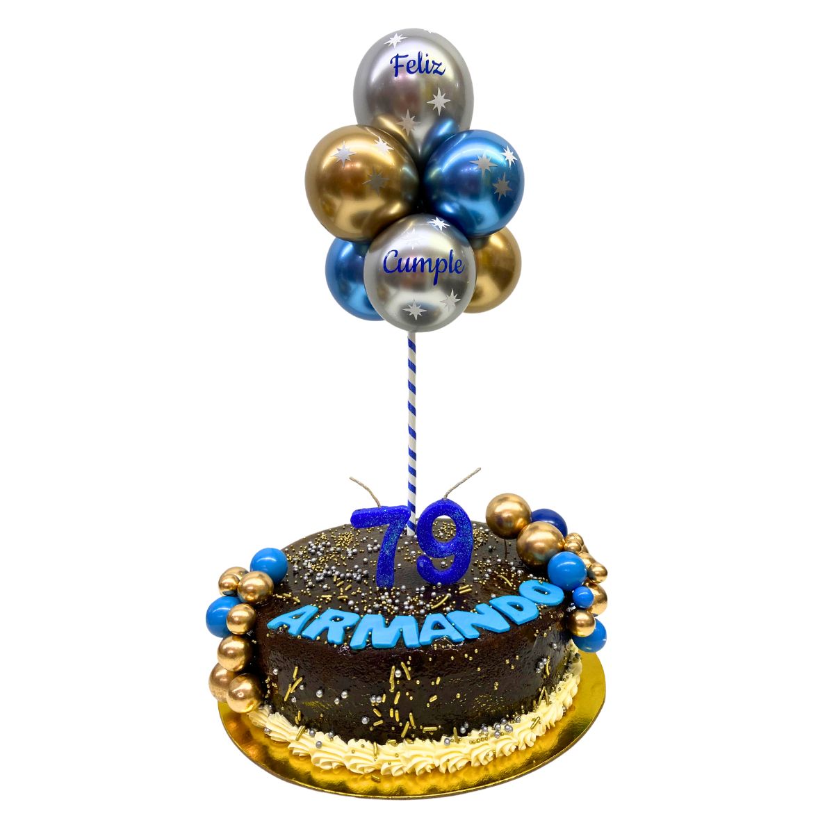 torta sin past bombom globos