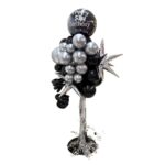 adorno de globos fantasia negro plateado