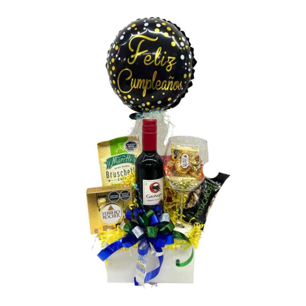 ancheta vino copa snacks globo