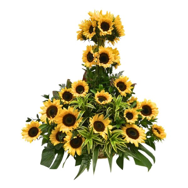 arreglo floral girasoles follaje