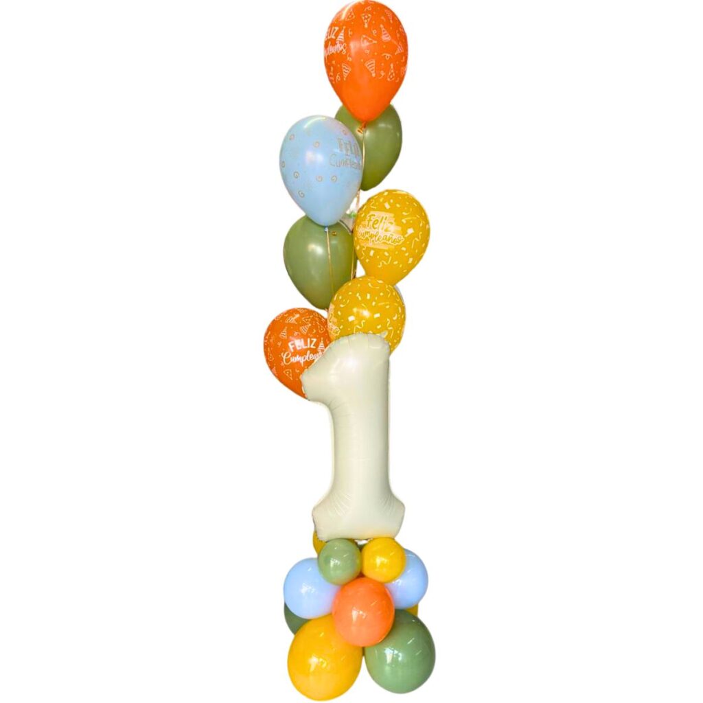 balloon bouquet numero beige