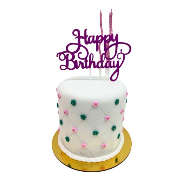 torta chanel flores mini topper rosado verde
