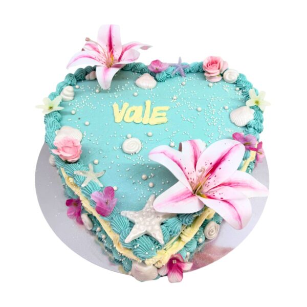 torta mar flores