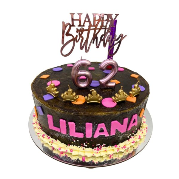 torta ponque sin past velas topper