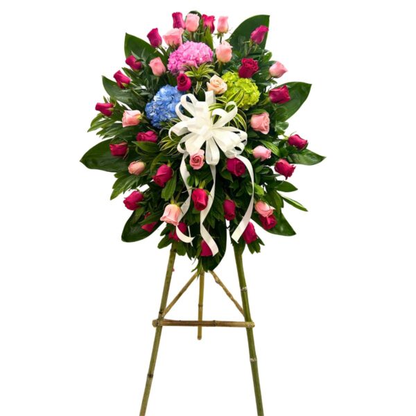 arreglo floral funebre de colores