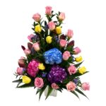 arreglo floral rosas hortensias surtido