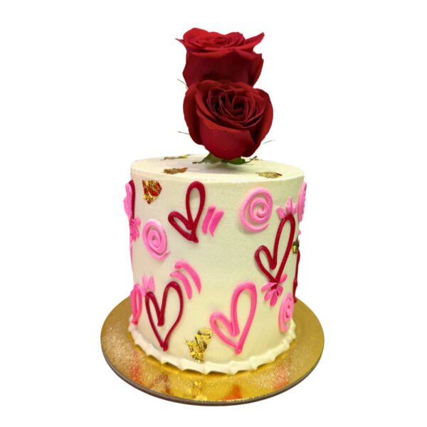 torta corazones rosas