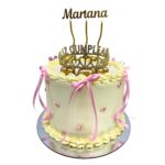 torta corona moños topper