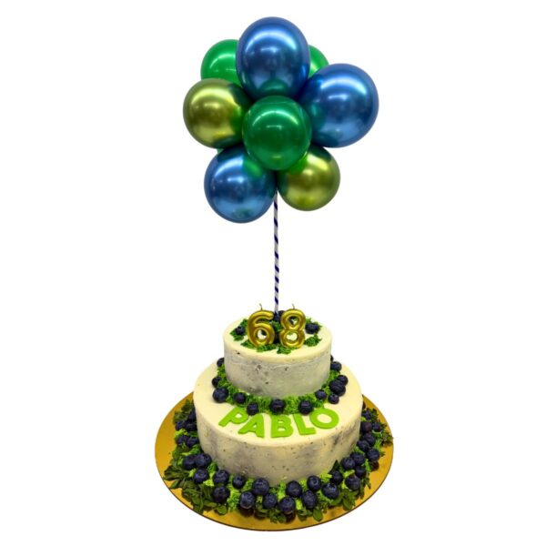 torta globos arandanos