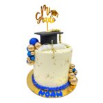 torta grado azul dorado birrete